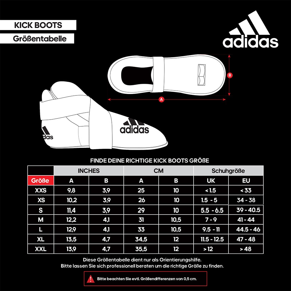 Size_Helper_Kick_Boots_EU_webFVMnvsF4KDKoM adidas ITF-Taekwondo Fußschutz blau, adiKBB100