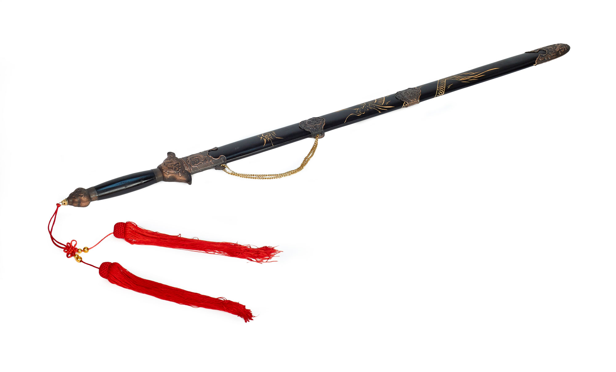 Tai Chi Schwert 100 cm Holzscheide schwarz