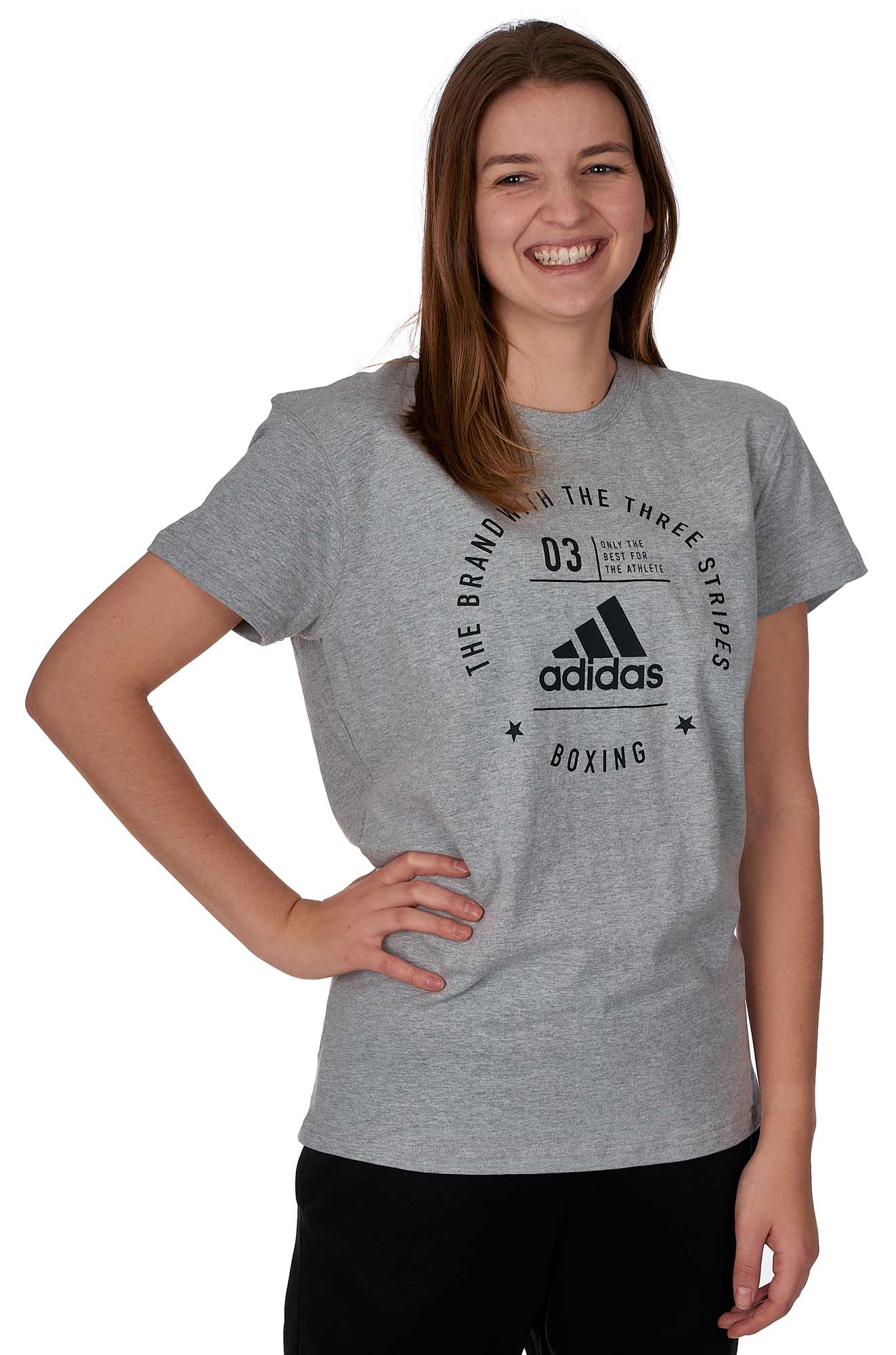 adiCL01B_CA-Community-T-Shirt-gray_black-0188 adidas Community T-Shirt "BOXING" grey/black, adiCL01B