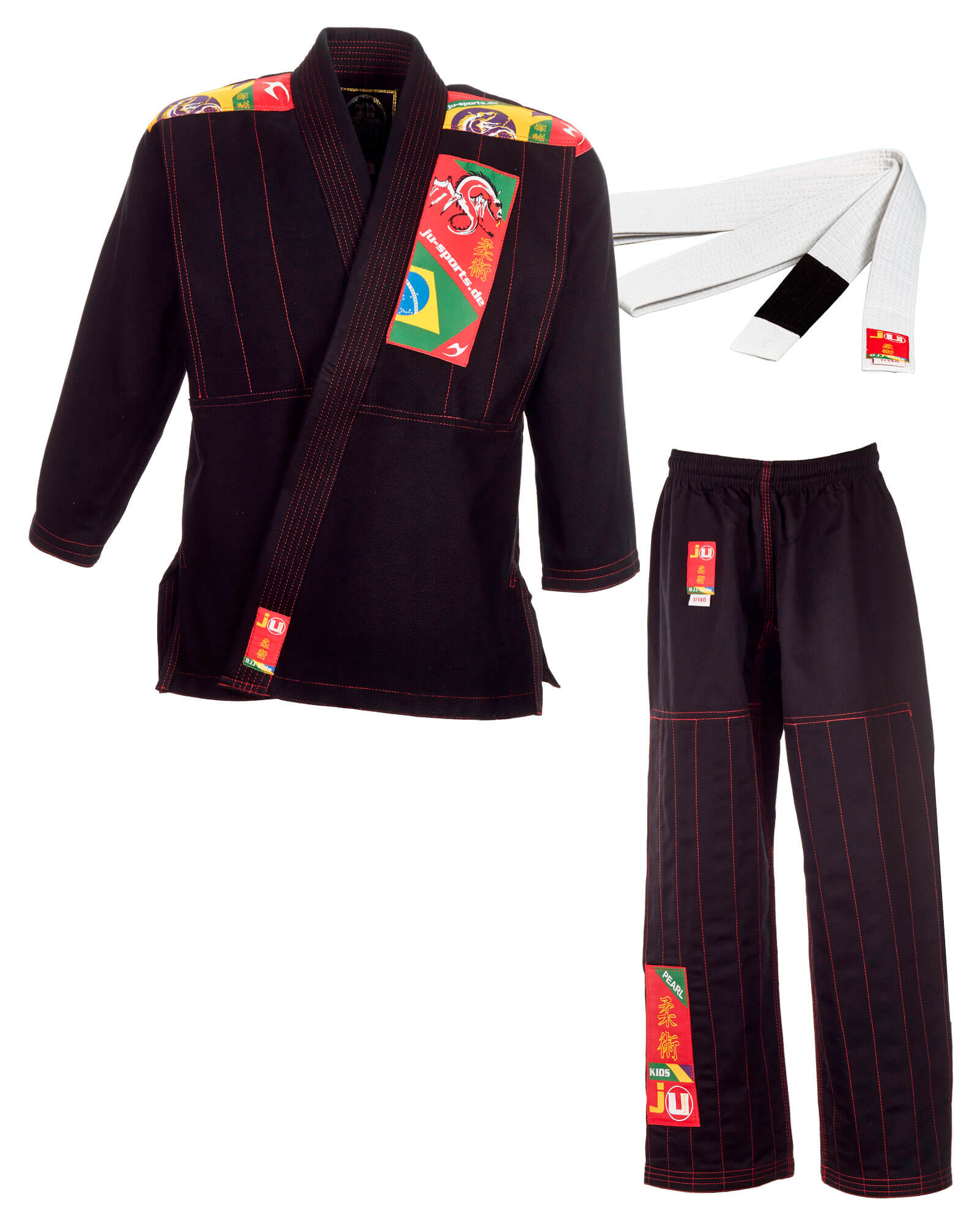 9248000-BJJ-Gi-Kids-schwarz-1 Ju-Sports BJJ-Anzug Kids schwarz