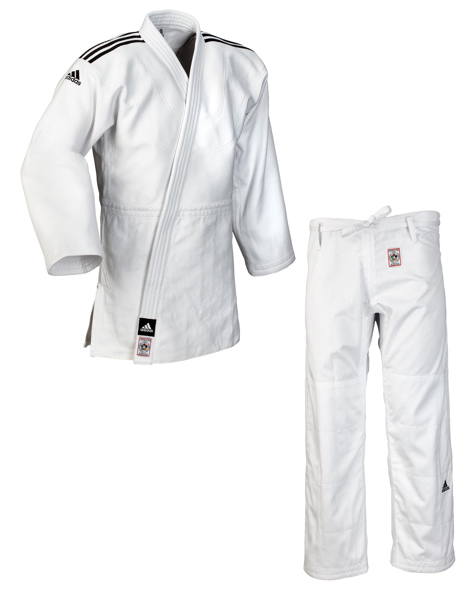adidas-JudoUniform-ChampionII_IJF-slim-1 adidas Judoanzug CHAMPION II IJF slim cut, weiß/schwarze Streifen, JIJFS