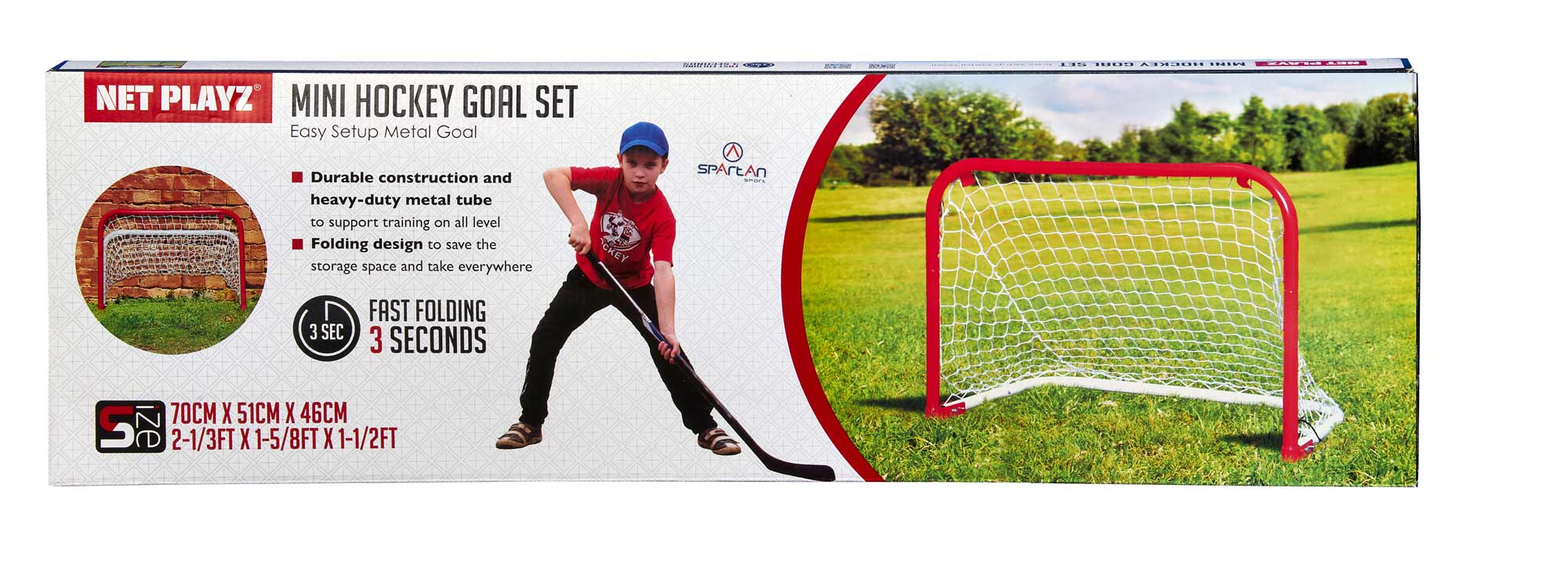 Net-Playz-Mini-Hockey-Goal-70cm-0007IbB1op2ET5G4C Mini-Torset Hockey mit Ball & Puck