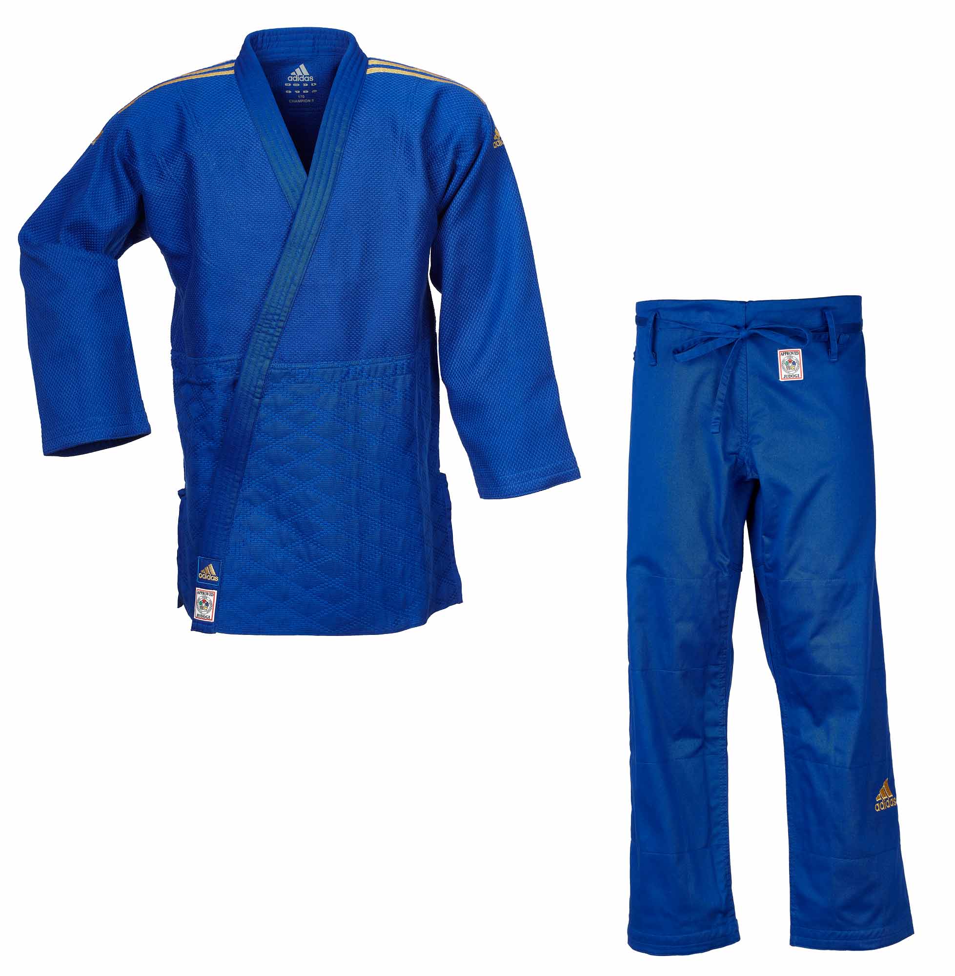 adidas-JudoGi-ChampionII-IJF-normal-blue-gold-stripes-1 adidas Judoanzug CHAMPION II IJF, blau/goldene Streifen, JIJF