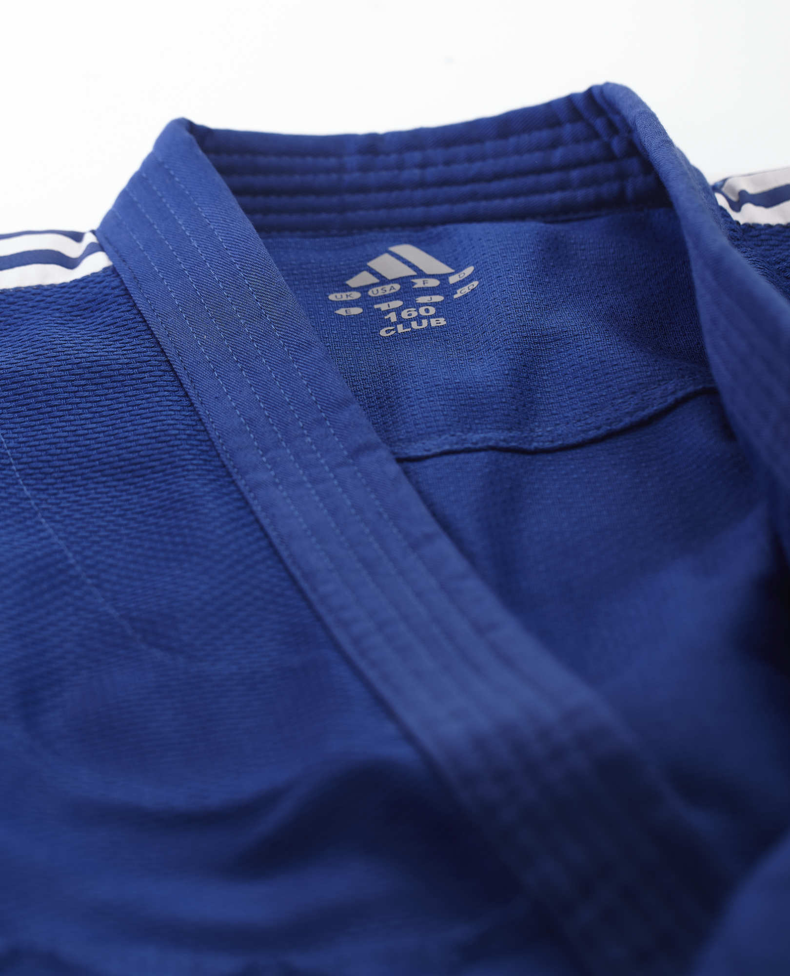 adidas-JudoGi-Club-J350BP-blue-2023-D4629 adidas Judo-Anzug Club blau/weiße Streifen, J350B