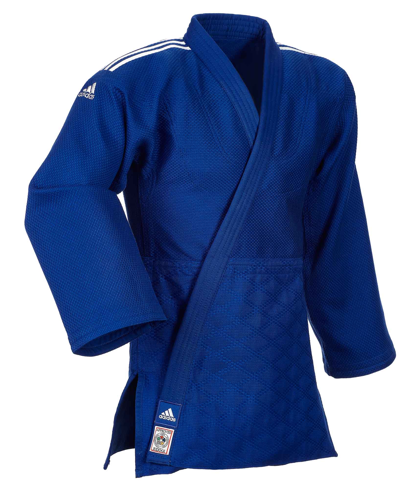 adidas-JudoGi-ChampionII-IJF-slimfit-blue-2 adidas Judoanzug CHAMPION II IJF slim cut, blau/weiße Streifen, JIJFBS