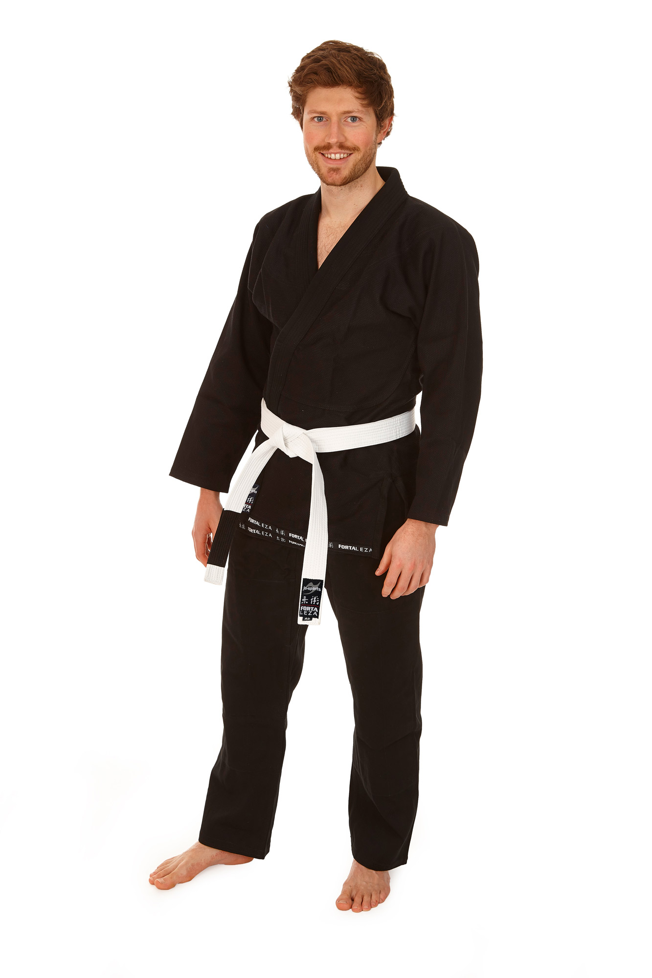 9231000-Fortaleza-schwarz-M1402 BJJ Starter Gi Fortaleza + BJJ Gürtel schwarz