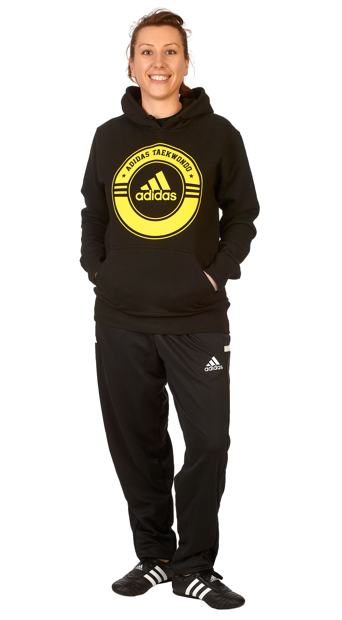 adidas Community line Hoody Taekwondo Circle black/yellow, adiCSH05T