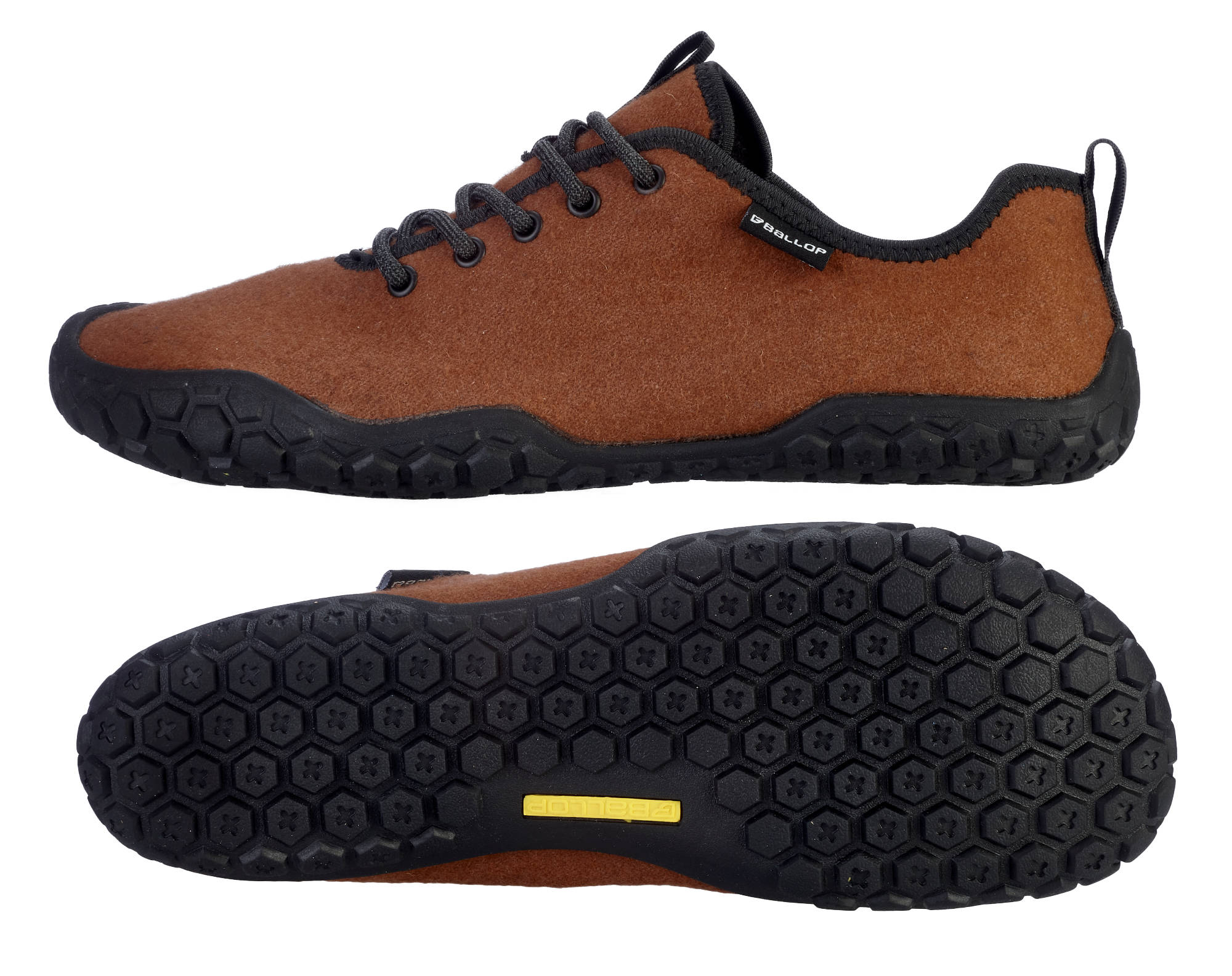 HikingSchuh, brauner Velours, Gummi-Sohle, Lace-up, Griffige Sohle