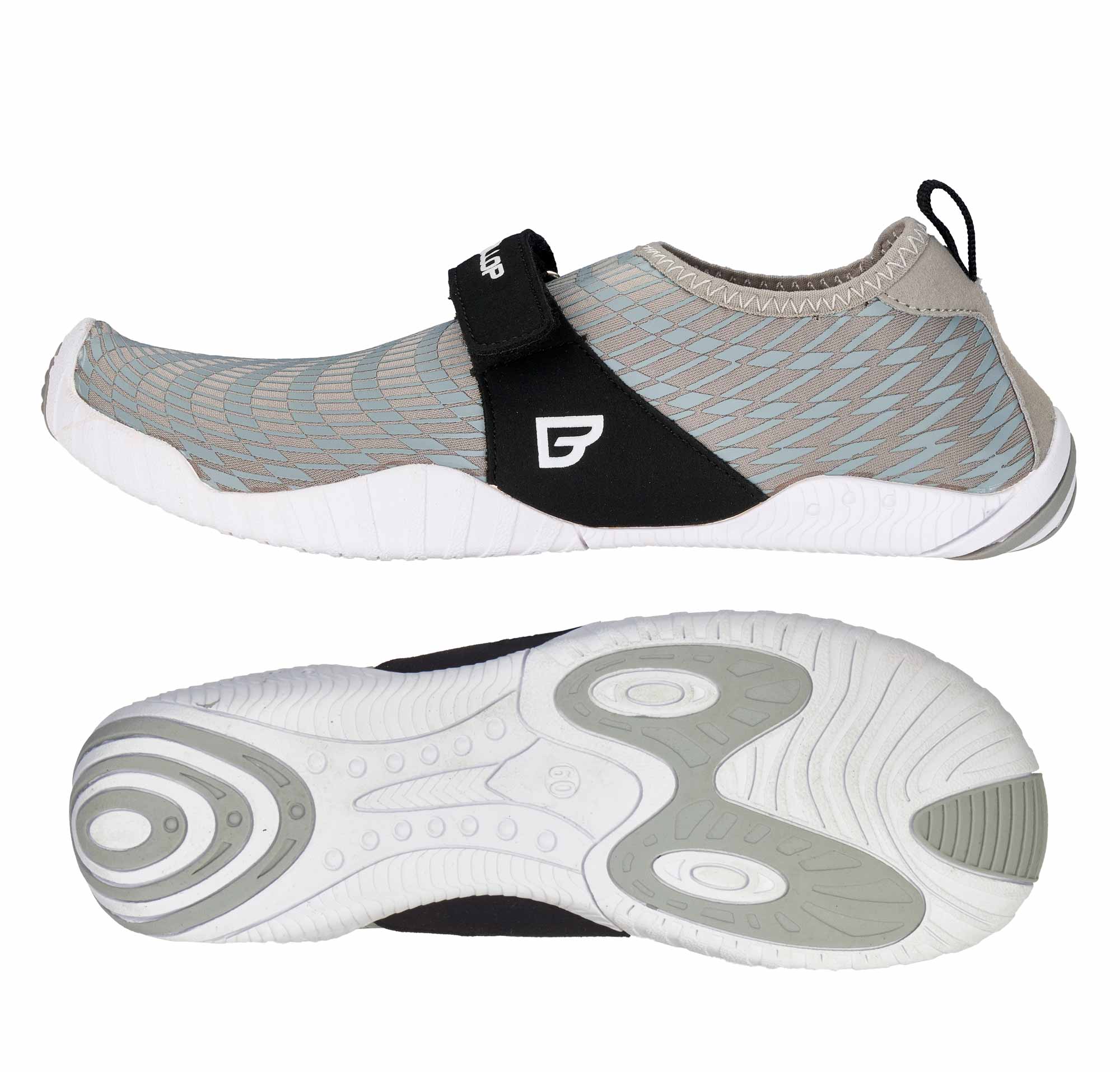 Schuh, Sneaker, Mesh, Grau, Gummi-Sohle, Sneaker, Schnürschuh, Mesh, Sportshoe, Grau/blau Muster