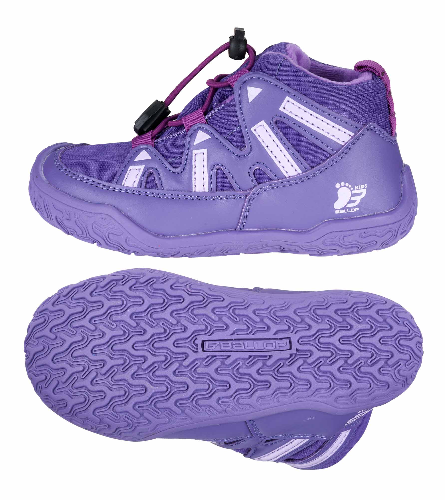 Kinder-Sportschuh, Gummilaufsohle, Purple Sneaker, Schnürschuh, Klett-/Stiftschnürung