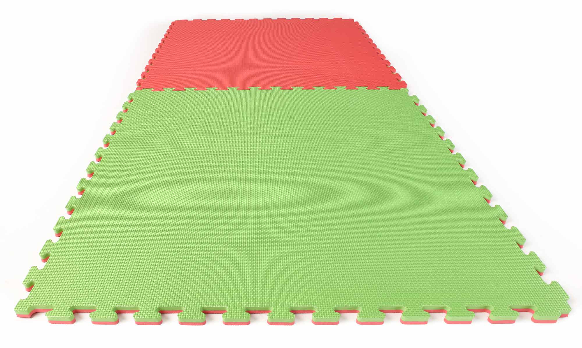 Puzzlematte Econo 2 cm Crosstexture rot/grün Wendematte