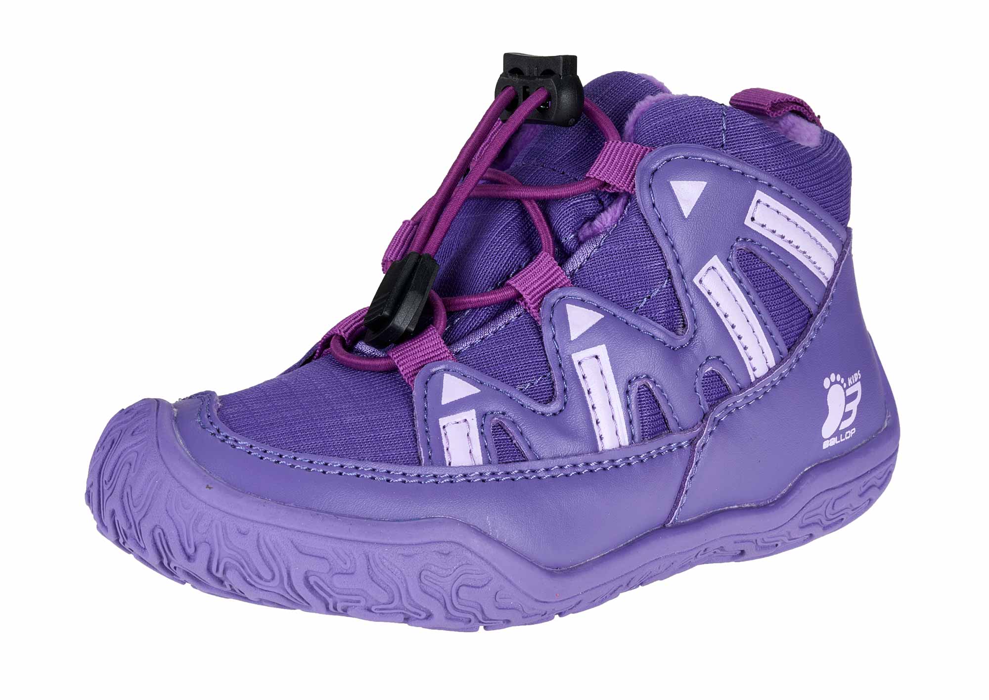 Stiefel, Wanderschuh, LILA, Klettverschluss, Gummi/Sohle
