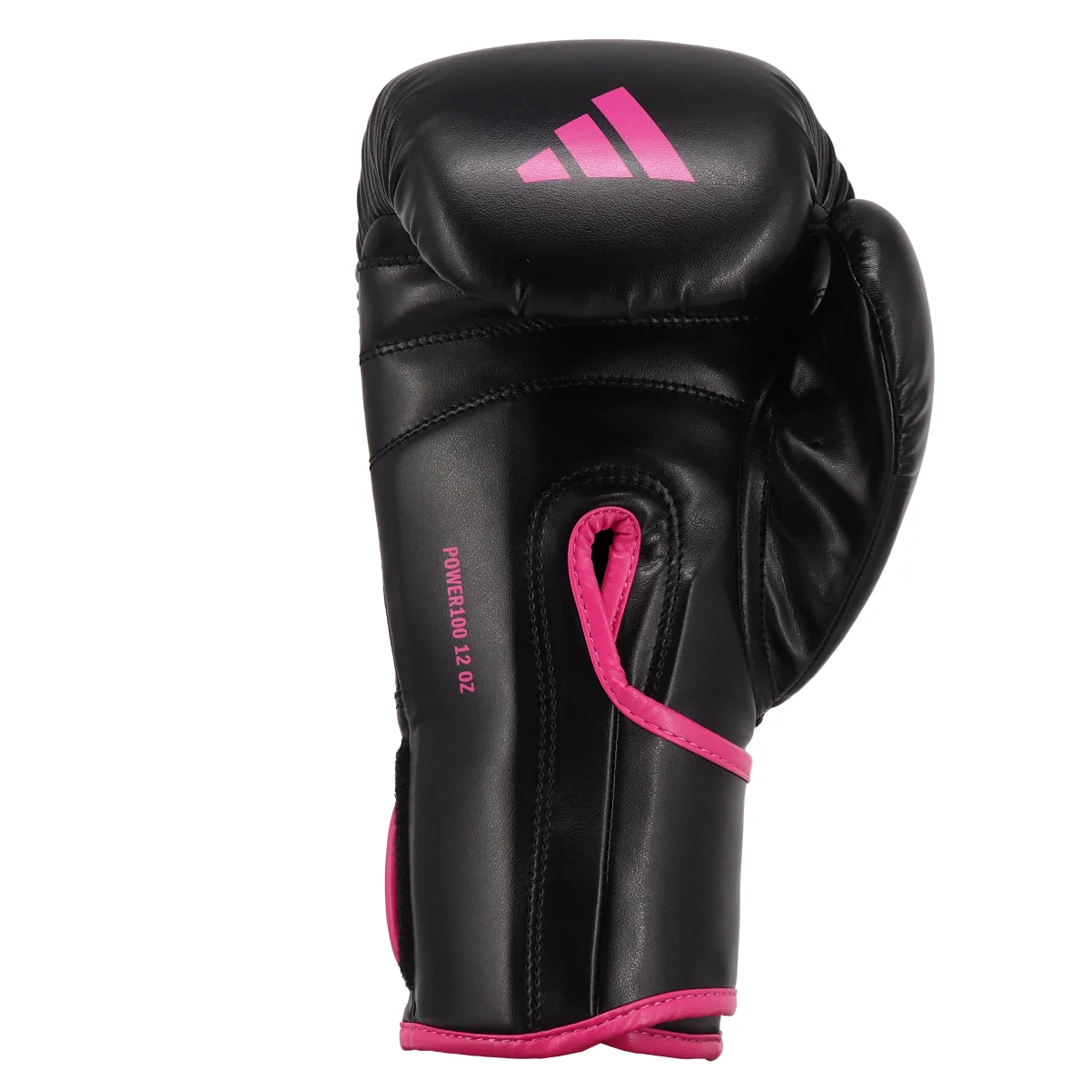 Boxhandschuh, schwarz, rosa Akzente, Kunstleder, Powerlift
