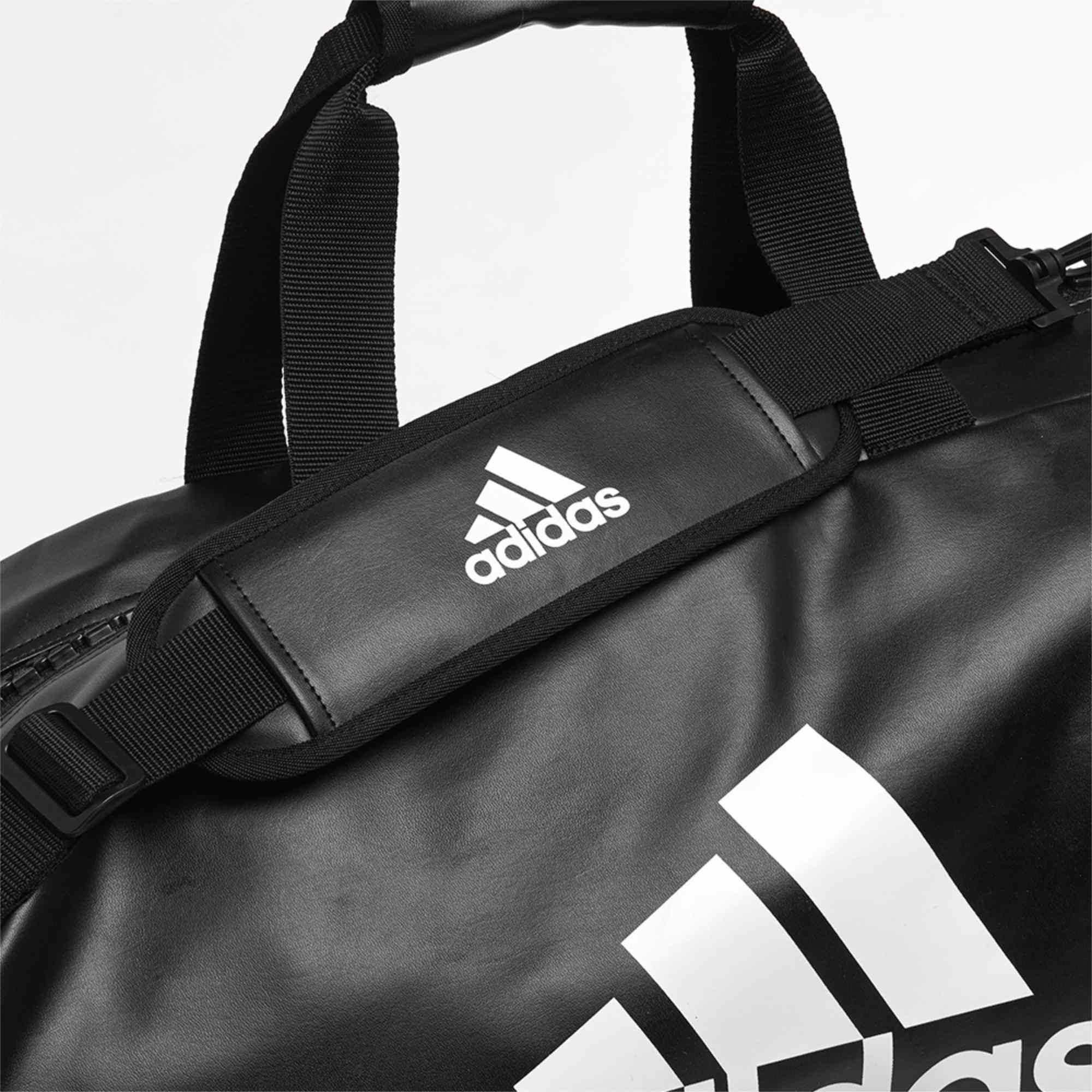 adiACC051-2IN1-BAG-BLACK-WHITE-CLOSE-UP-02rooxdmt0UgK9t adidas 2in1 Bag "Kickboxing" black/white PU, adiACC051KB