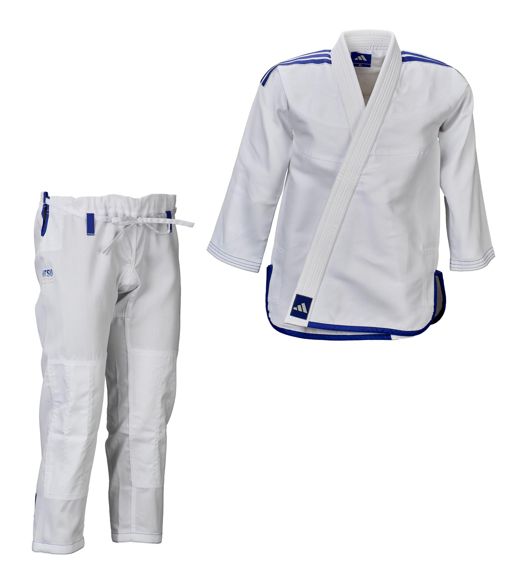 Judo Gi, Weiß, Jacquardbib, Wrapkragen, Trainingsanzug