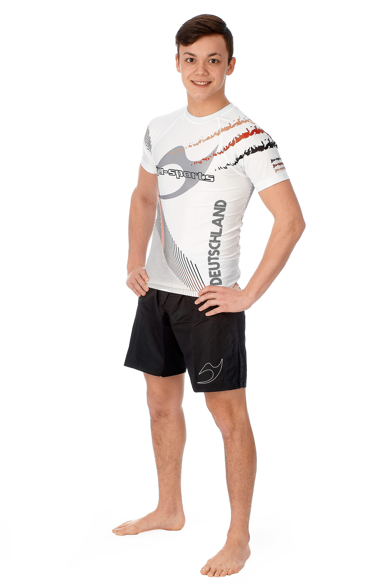 Rashguard-Pro-C18-Germany-kurzarm-white-353 Set - 2 Rashguards Pro C18 Germany weiß & schwarz