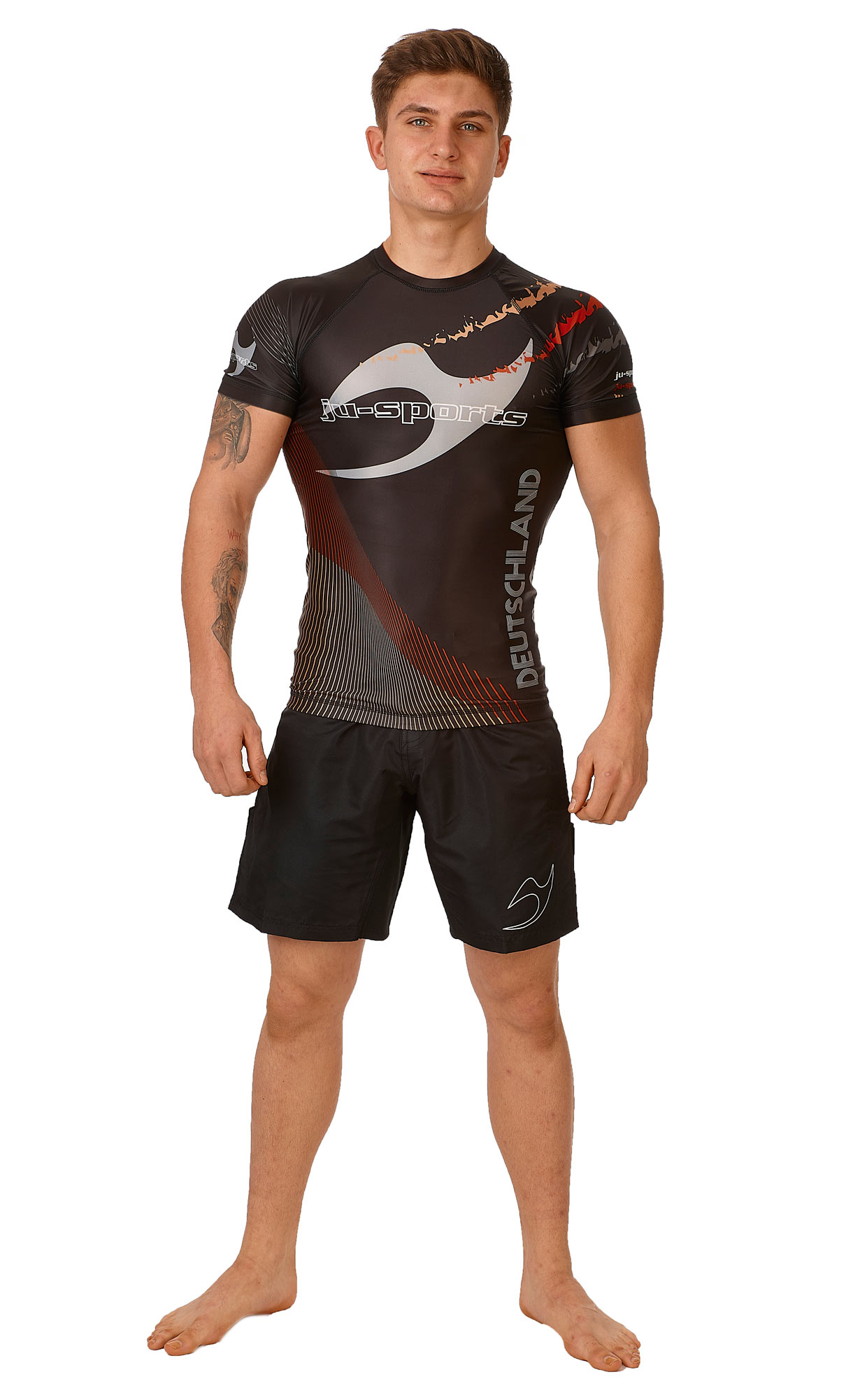 Ju-Rashguard-Pro-Germany-schwarz-kurzarm-156663ZRnGld3Mhzs Set - 2 Rashguards Pro C18 Germany weiß & schwarz