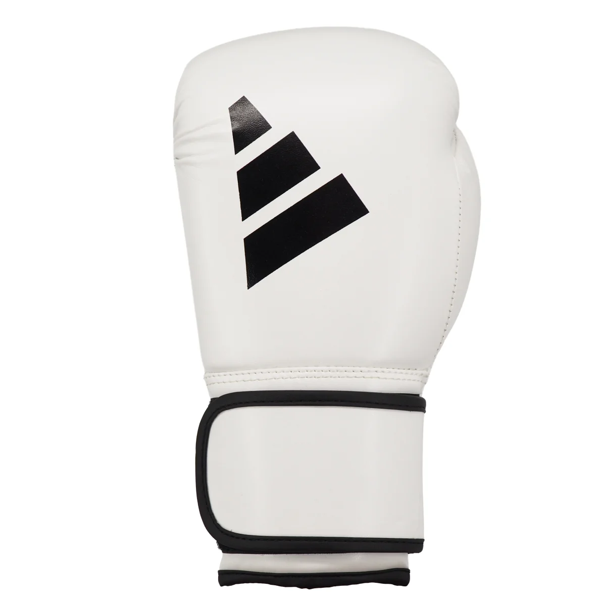 Boxhandschuh, Weißer Handschuh, Leder, Klettverschluss, Schwarzes Logo