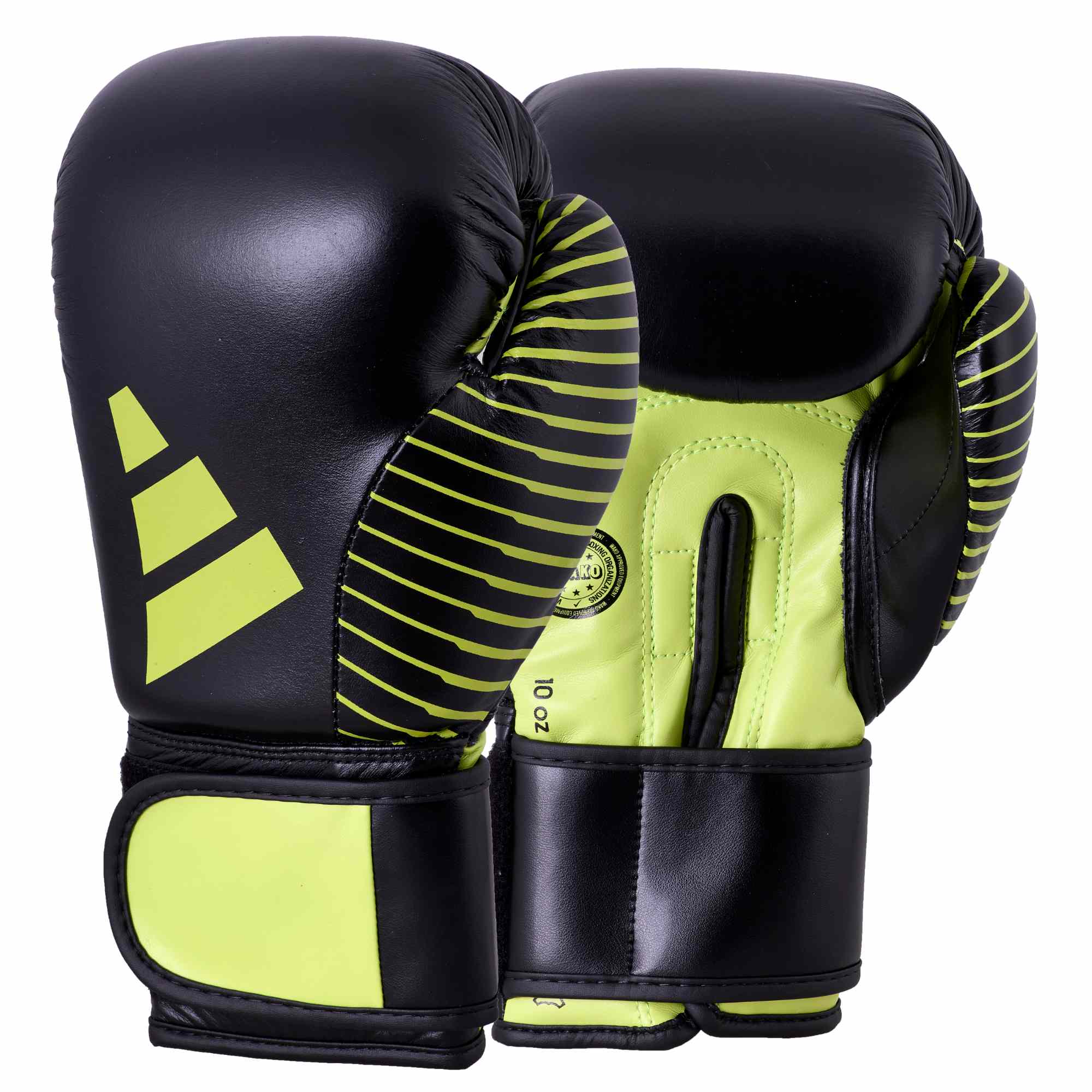 adiKBWKF200-WAKO-KickBoxing-Training-Glove-black_green-2 adidas Kickboxing Wettkampfhandschuh black/neon green, adiKBWKF200