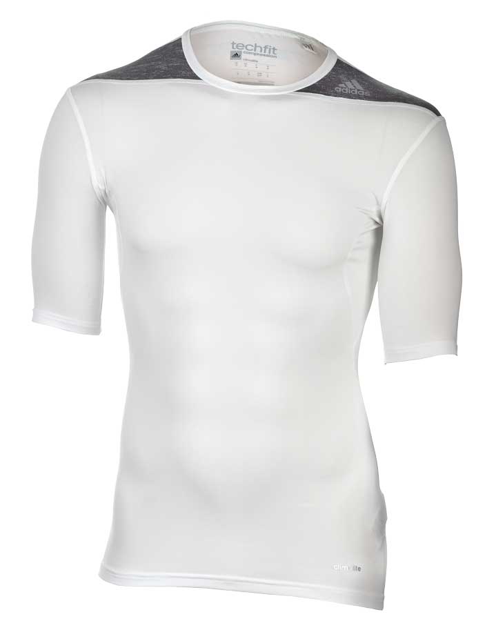 adidas Techfit Base Shortsleeve weiß/grau (D82012)