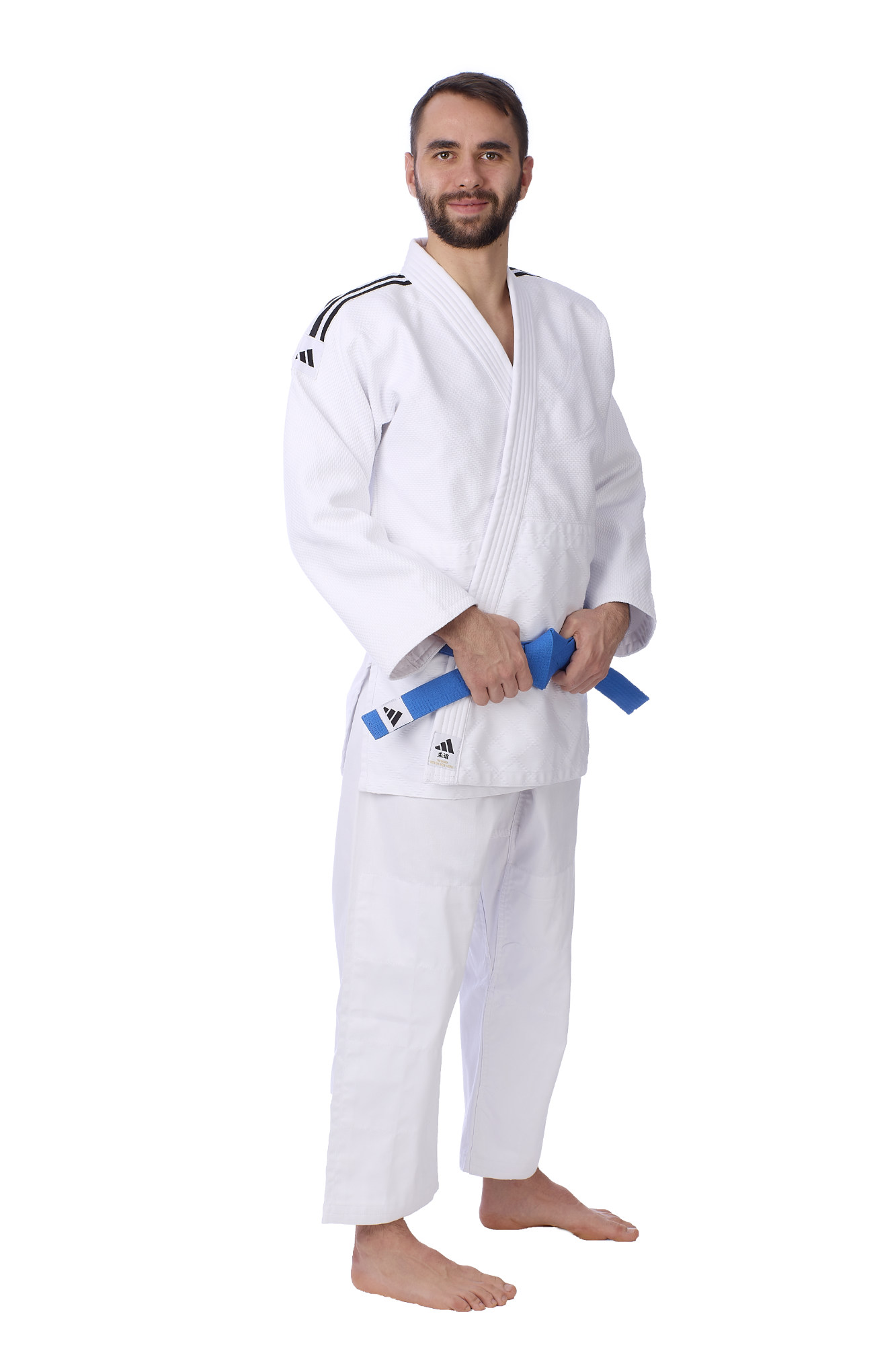 Judo-Contest-white_black-Modell-0231 adidas Judo-Anzug Contest weiß/schwarze Streifen, J650