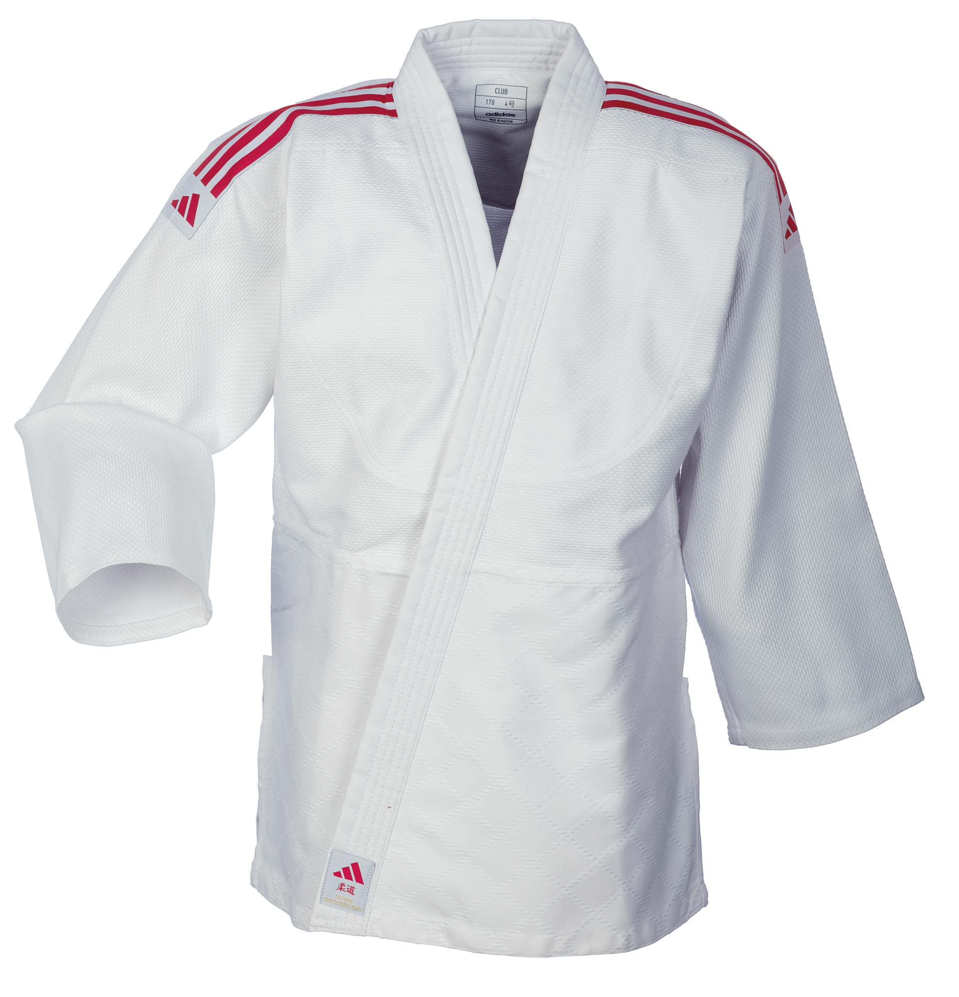 adidas-J350P_WB-Judo-uniform-white_red-03 adidas Judo-Anzug Club weiß/rote Streifen, J350