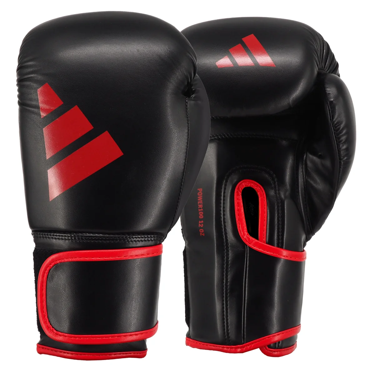 boxing gloves, schwarze Handschuhe, rote Akzente, Synthetische Leder, offenes Handdesign
