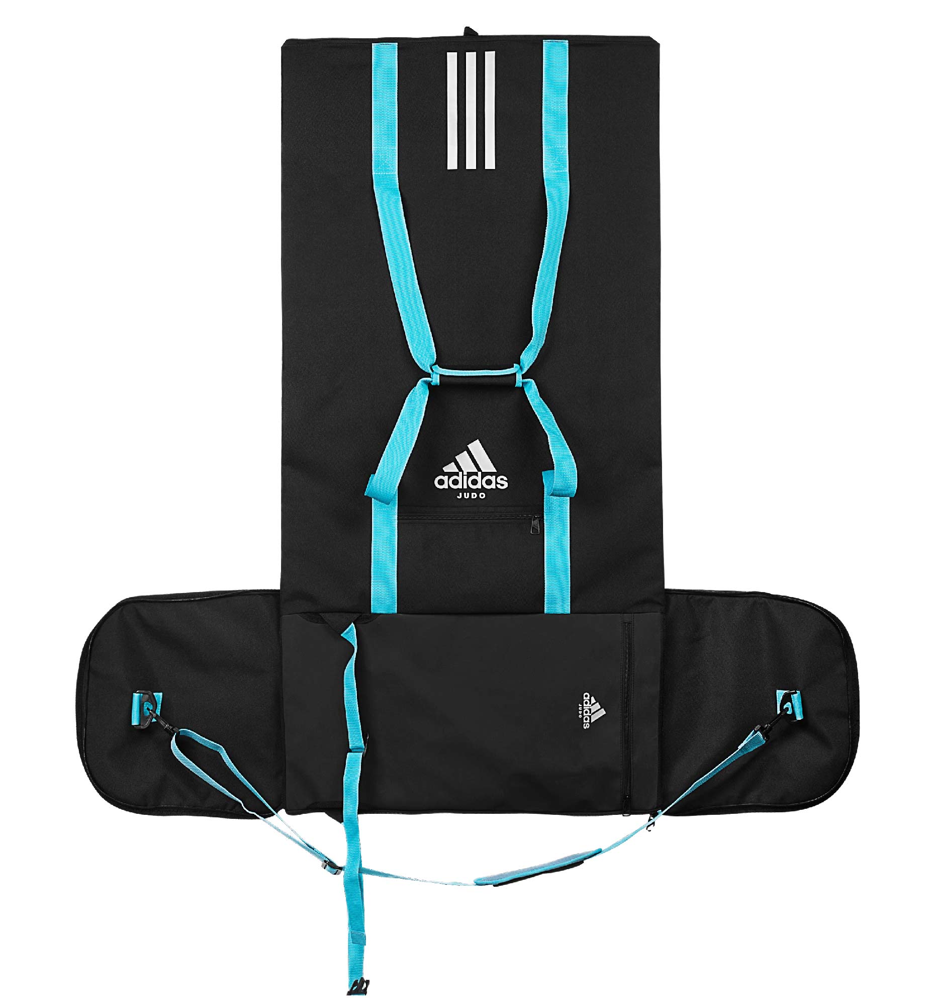 adiACC200-Black-Blue-06 adidas 2in1 Bag Judo black/cyan M, ADIACC200J