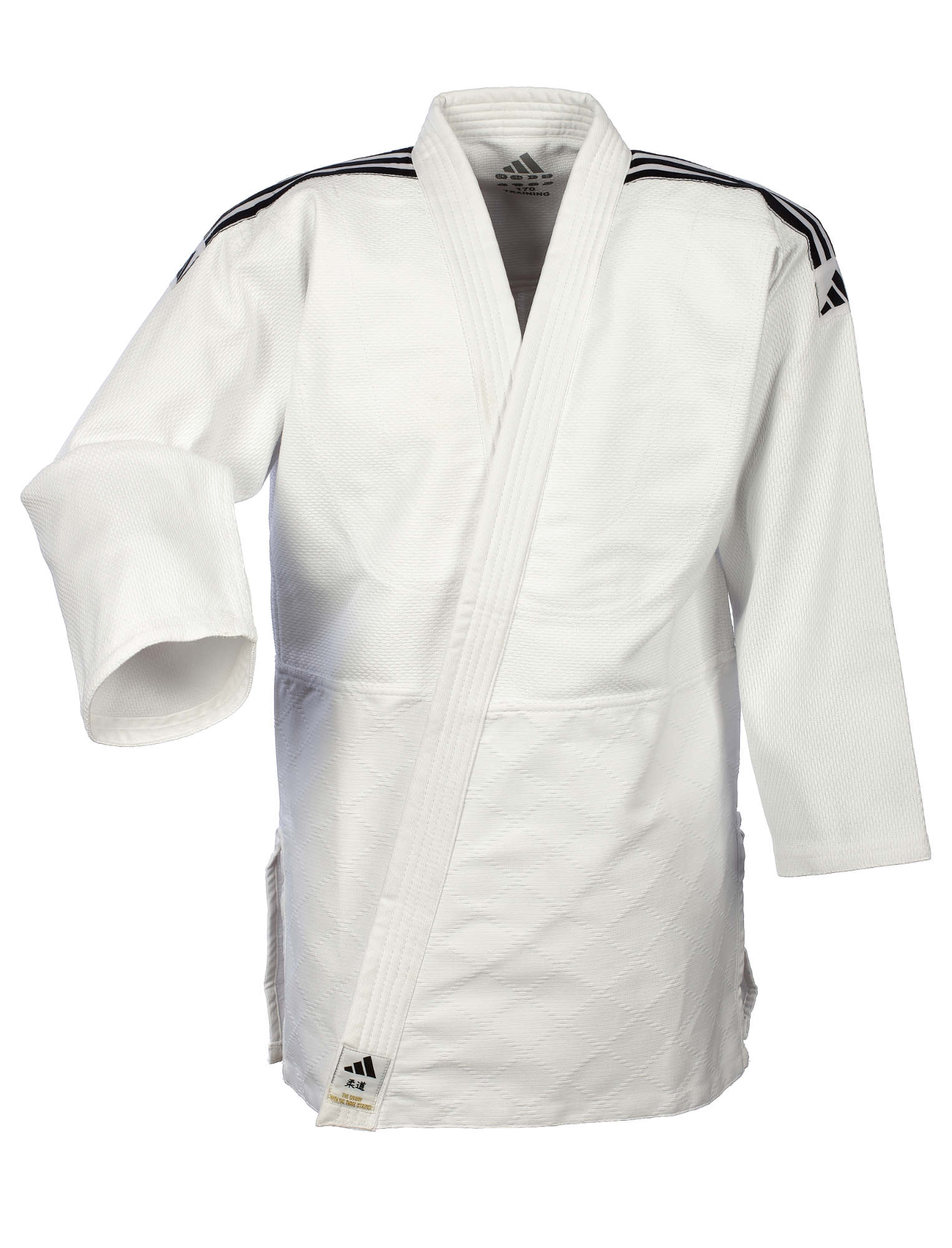adidas Judo-Anzug Training weiß/schwarze Streifen, J500 adidas Judo-Anzug Training weiß/schwarze Streifen, J500