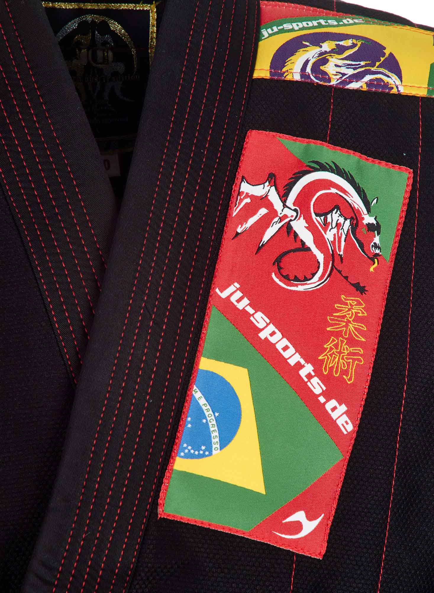 9248000-BJJ-Gi-Kids-schwarz-d1 Ju-Sports BJJ-Anzug Kids schwarz