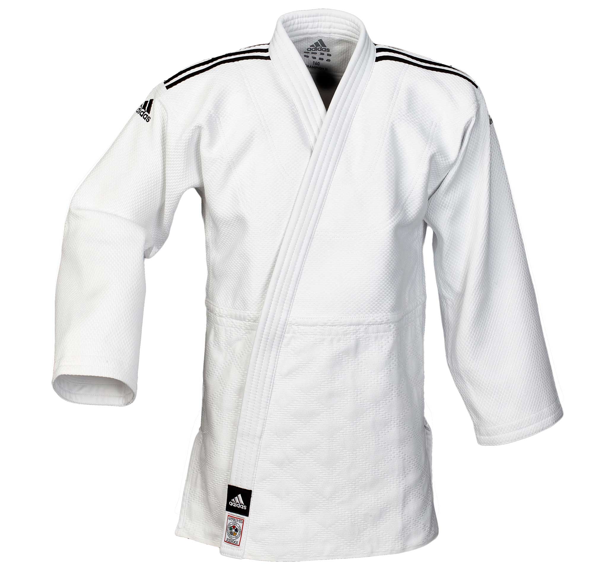 adidas-JudoUniform-ChampionII_IJF-slim-3 adidas Judoanzug CHAMPION II IJF slim cut, weiß/schwarze Streifen, JIJFS