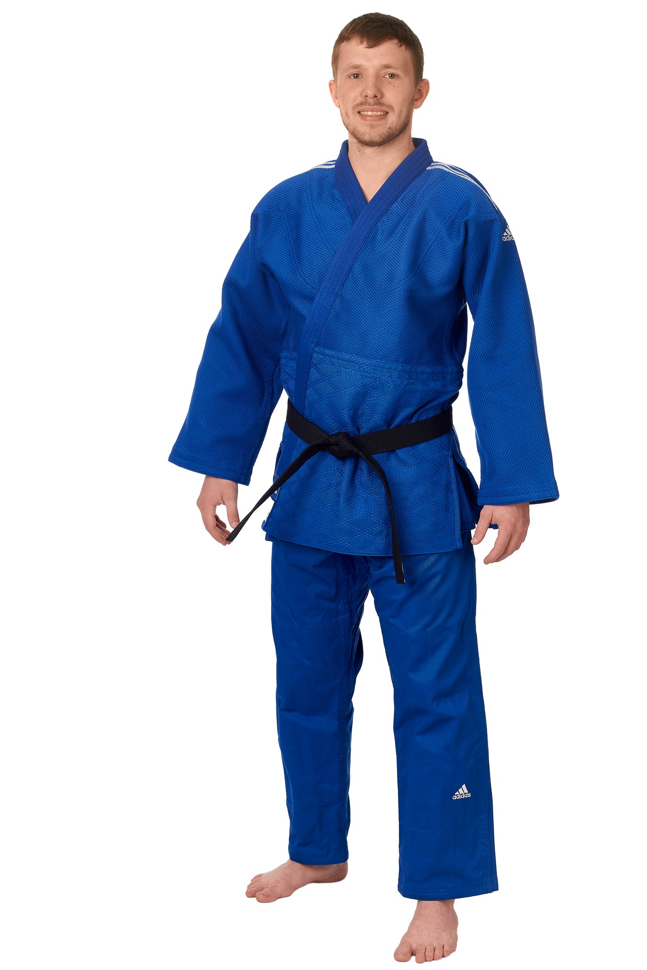 adidas-JudoGi-ChampionII-IJF-blue-0117 adidas Judoanzug CHAMPION II IJF, blau/weiße Streifen, JIJFB