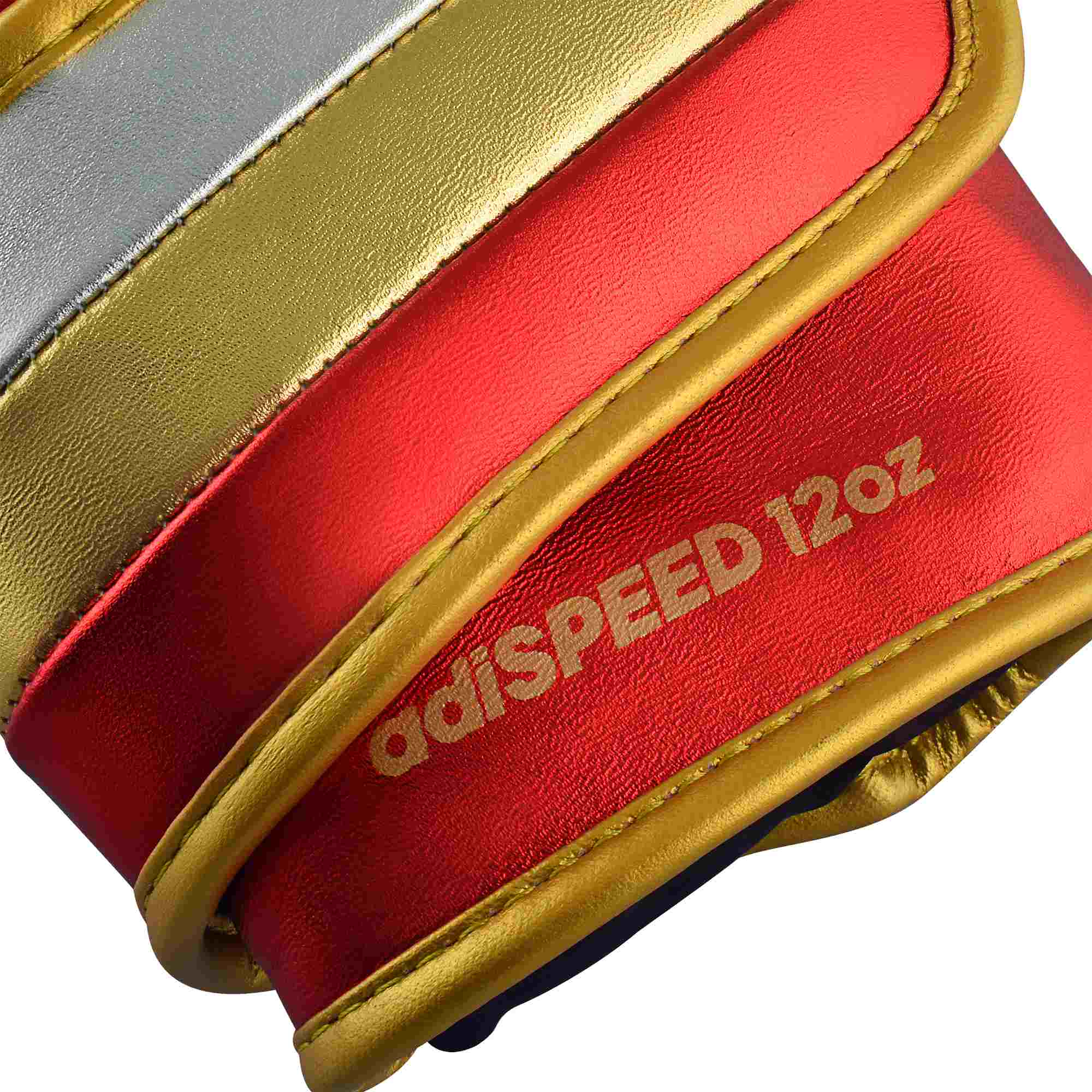 adiSBG501-Red-Gold-Silver-Close-up-06 adidas adispeed strap up boxing gloves red metallic/gold, ADISBG501PRO
