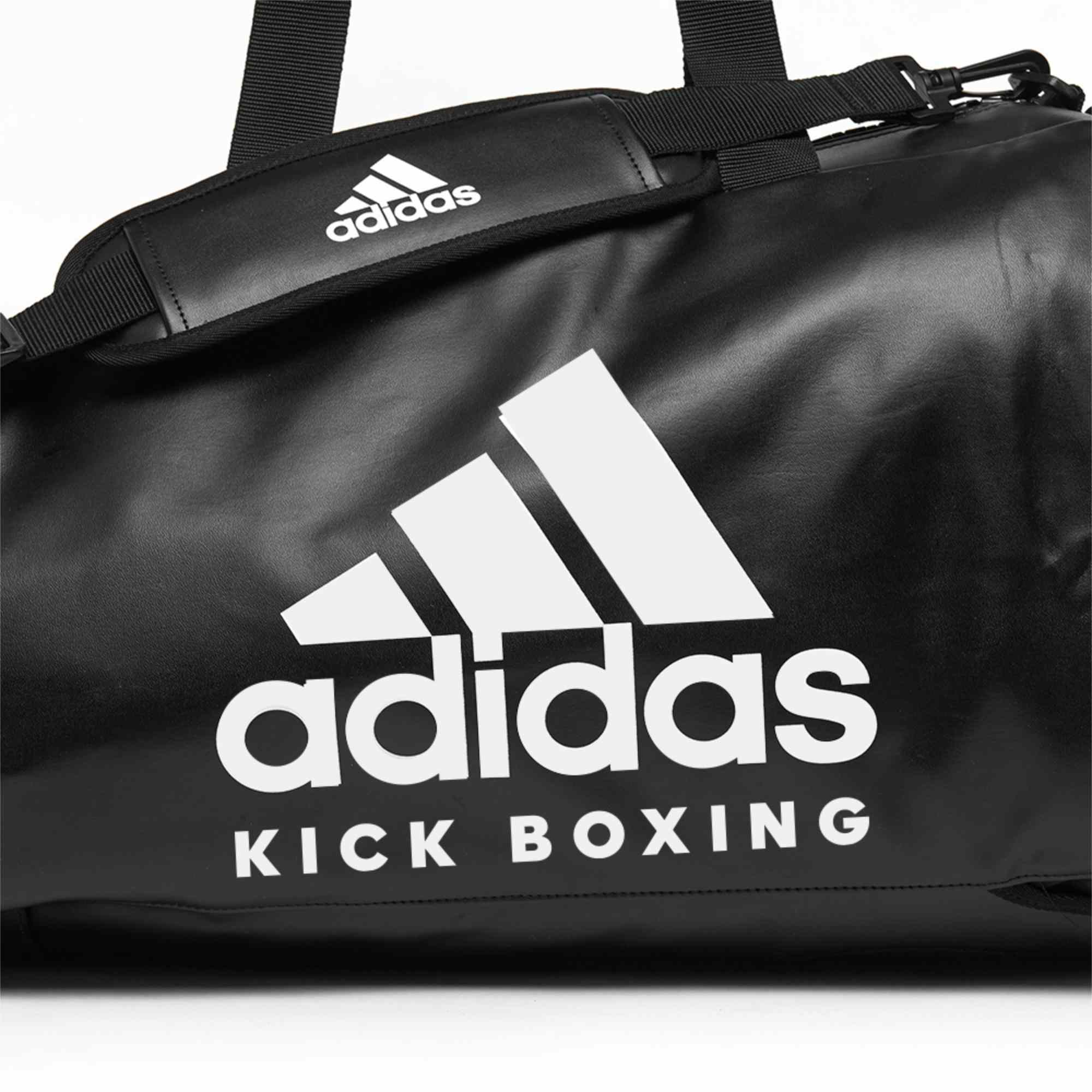 adiACC051-2IN1-BAG-BLACK-WHITE-CLOSE-UP-01-KICK-BOXINGersLMxjkZxjeL adidas 2in1 Bag "Kickboxing" black/white PU, adiACC051KB