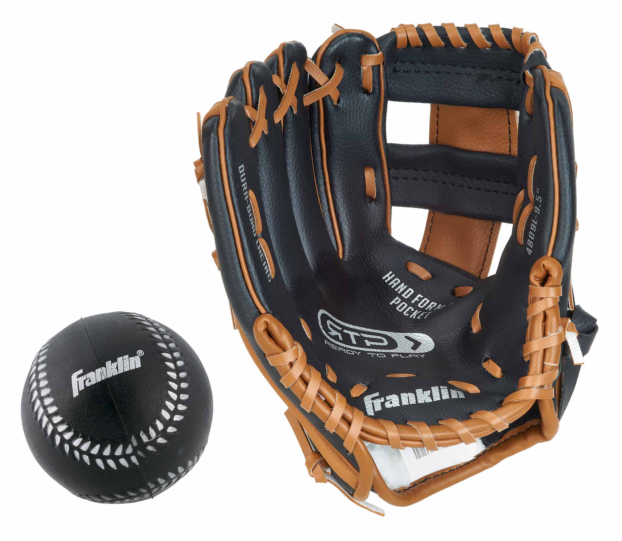 Franklin Teeball Fielding Glove - RTP Performance mit Ball, 9,5" L (Lefty)