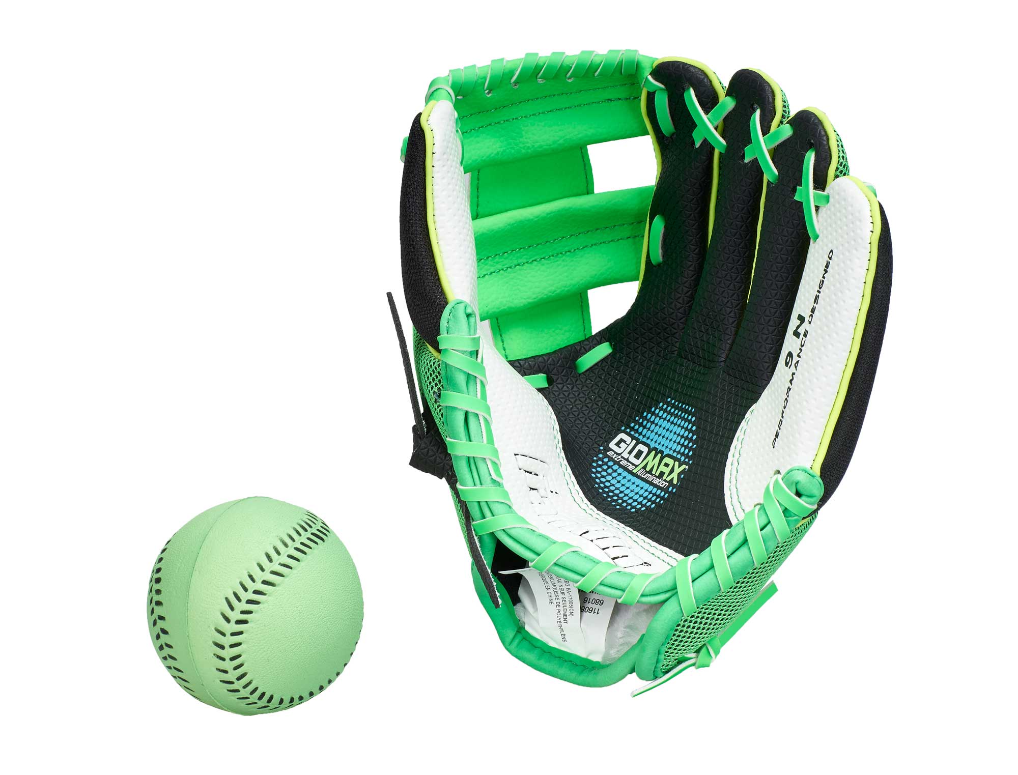 Baseball, mit Ball leuchte Franklin Teeball Fielding Glove Air-Tech Sport 