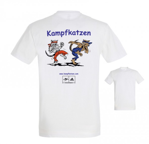 Kampfkatzen Baumwoll Kinder T-Shirt weiß
