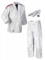 adidas Judo-Anzug Club weiß/rote Streifen, J350