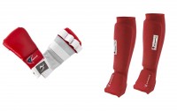 Ju-Jutsu Schützer-Set rot, Hand- und Fußschutz